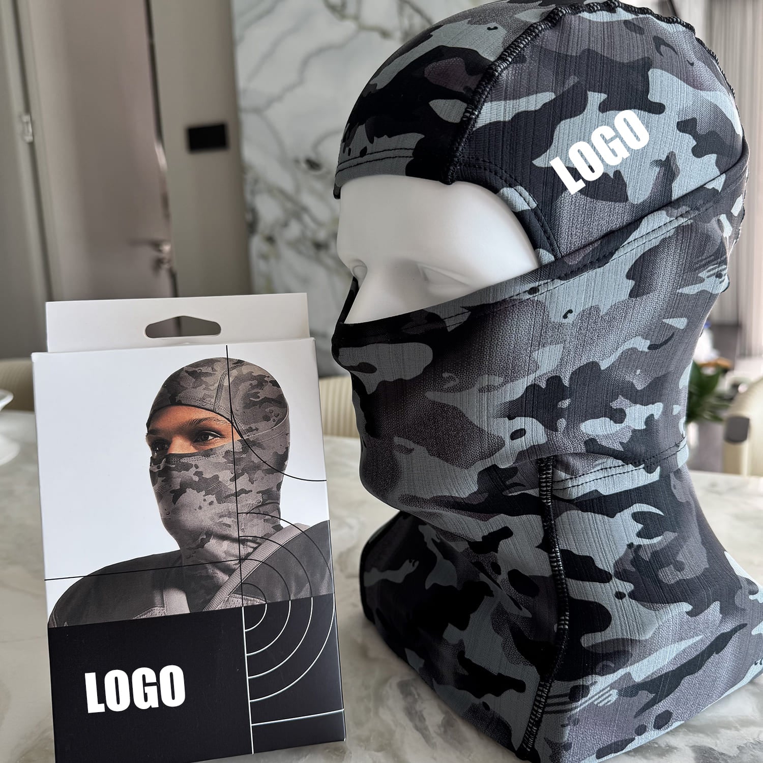 High-quality with brand logo Windproof Balaclava Ski Mask ColdProof Face Cover with Colorful Box for Men & Women